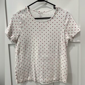 White Polka Dot Women's Top